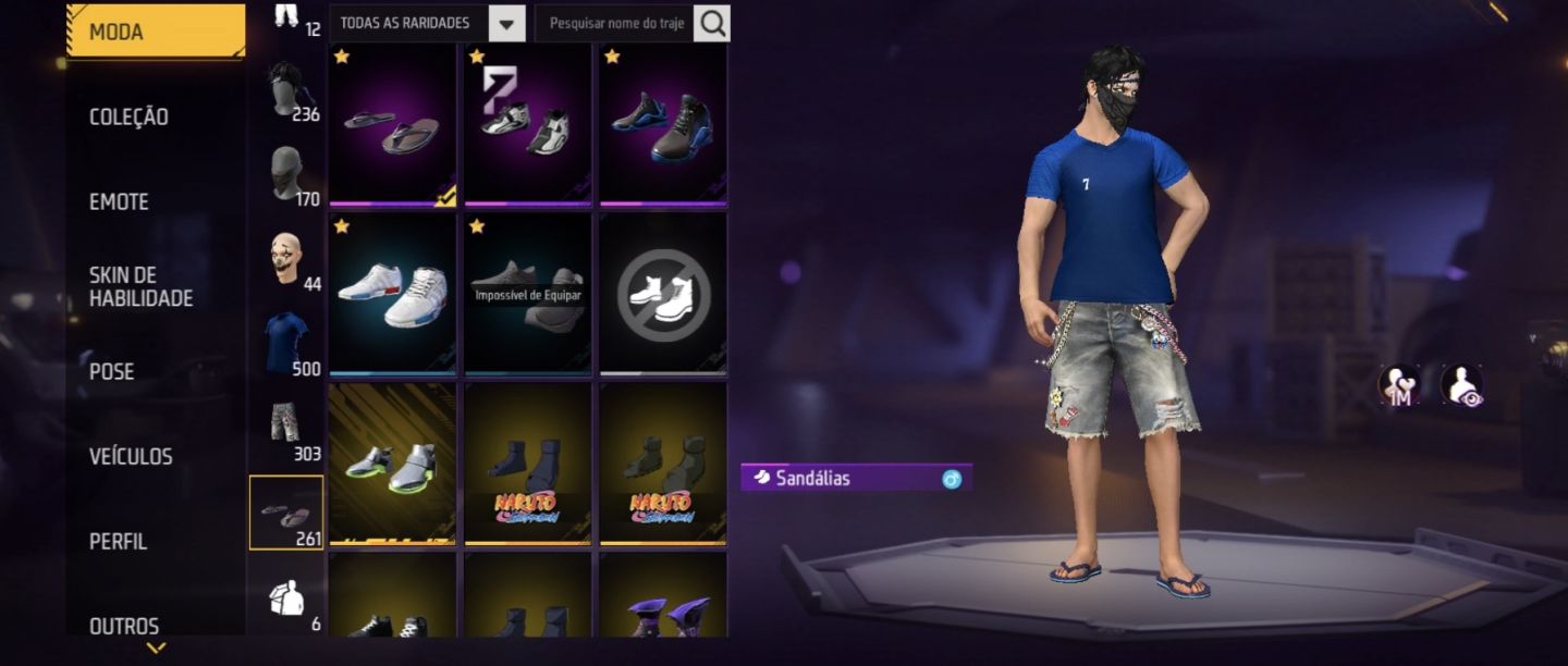 Conta de Free Fire nível 70 rara, com várias skin de arma att