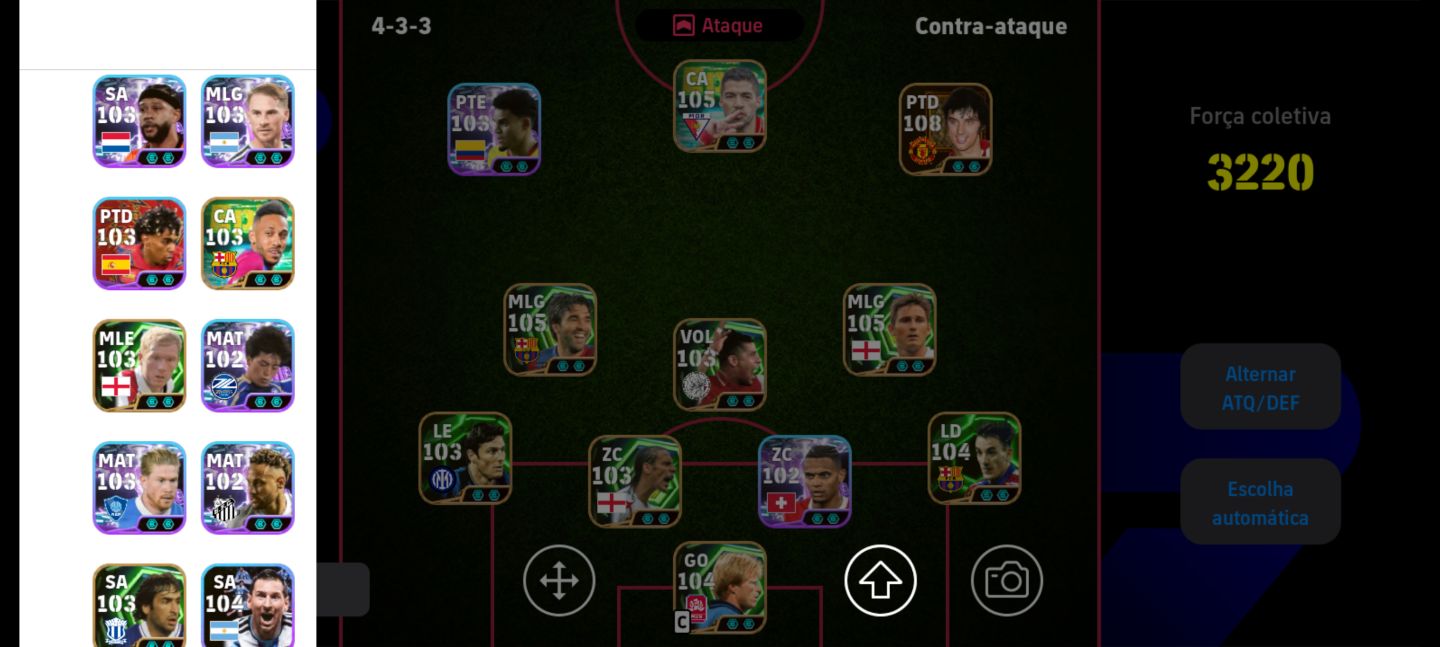 CONTA EFOOTBALL - ELENCO MUITO FORTE | 3220 FORÇA COLETIVA
