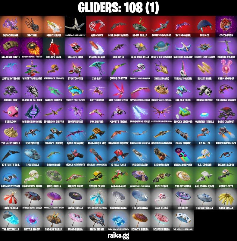 47 Skins - Darth Vader, Spider Man, Prowler, Santa Dogg, 0 vbucks
