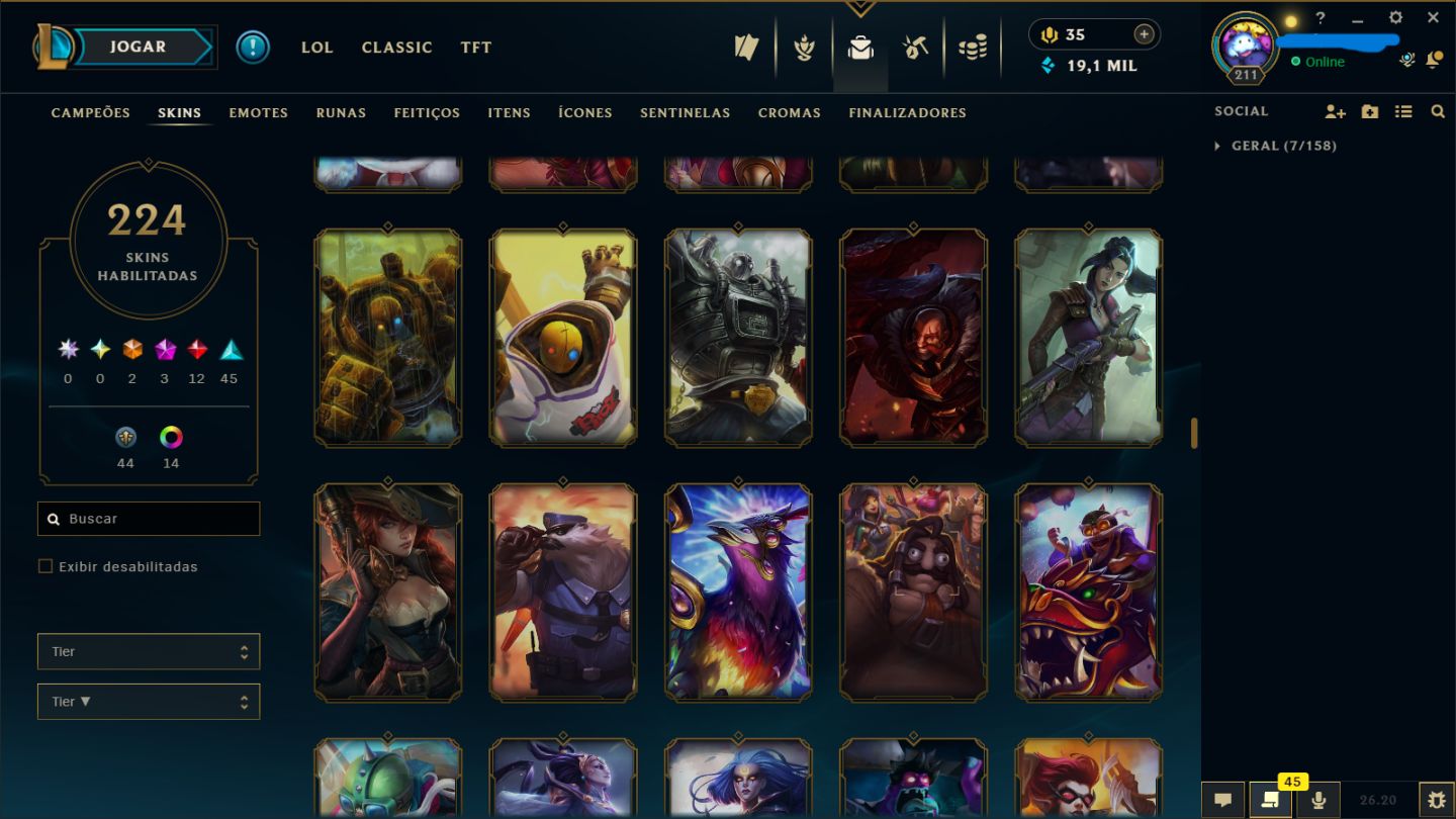 Conta com skins raras