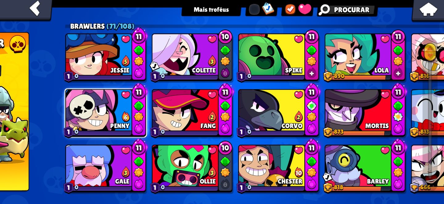 Conta brawl stars com mais de 50 skins