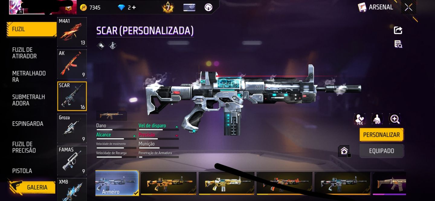 Conta de Free fire gemado com vários passes boayah