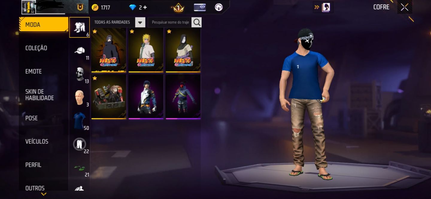 CONTA DE FREE FIRE COM SKIN RARA DO ITACHI!