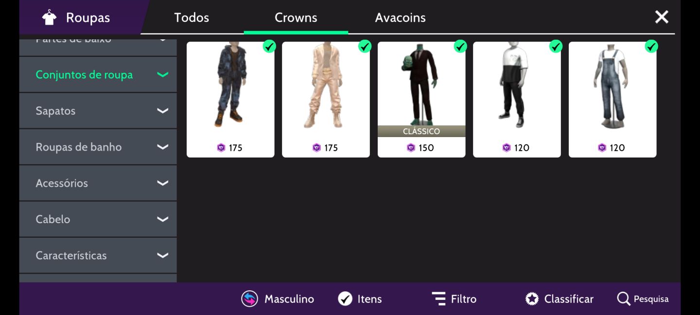 CONTA AVAKIN: NÍVEL 31, COM VÁRIOS ITENS.