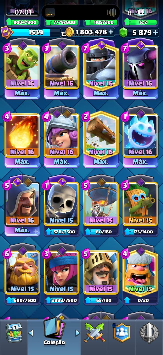 Conta Clash Royale UPADA 13.5k+ 4 decks full, aceito propostas
