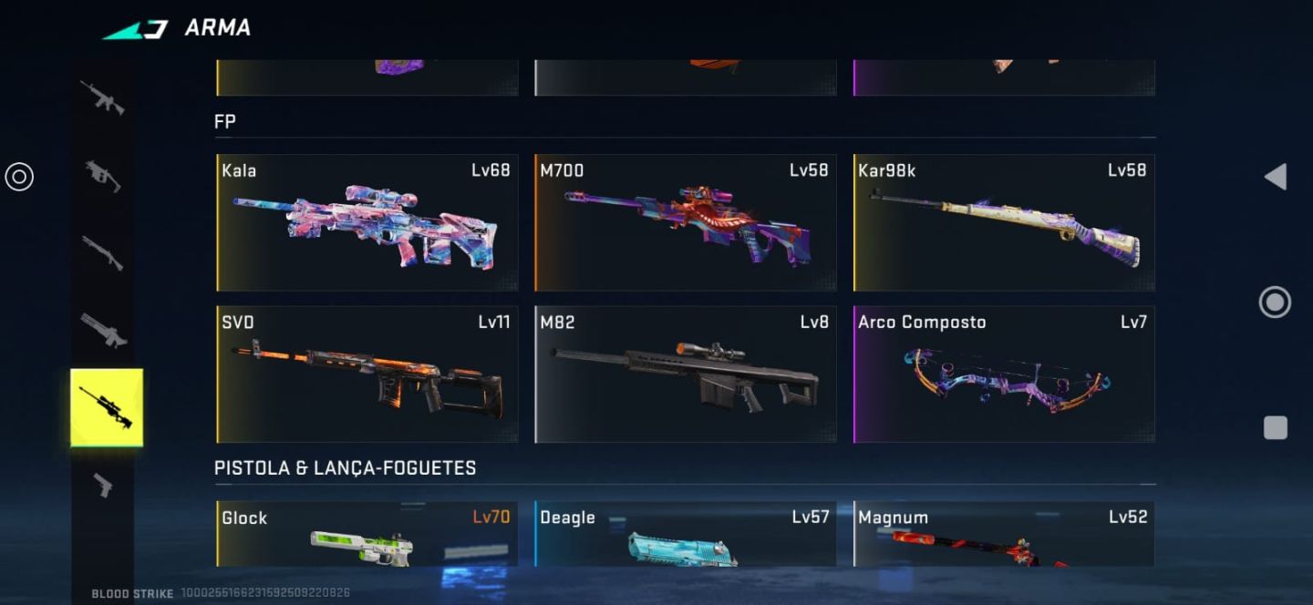 Conta blood strike muitas skins de armas e personagens,LVL 50