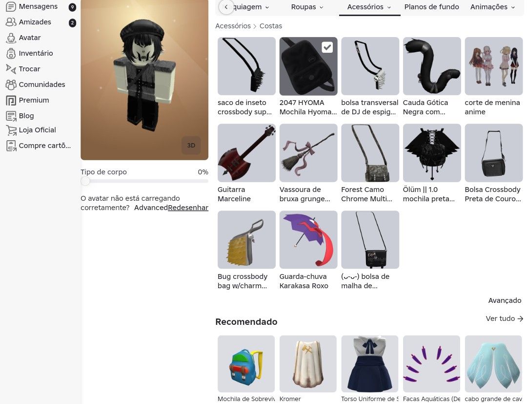 CONTA ROBLOX COM VÁRIOS ESTILOS MASCULINOS acompanha OG