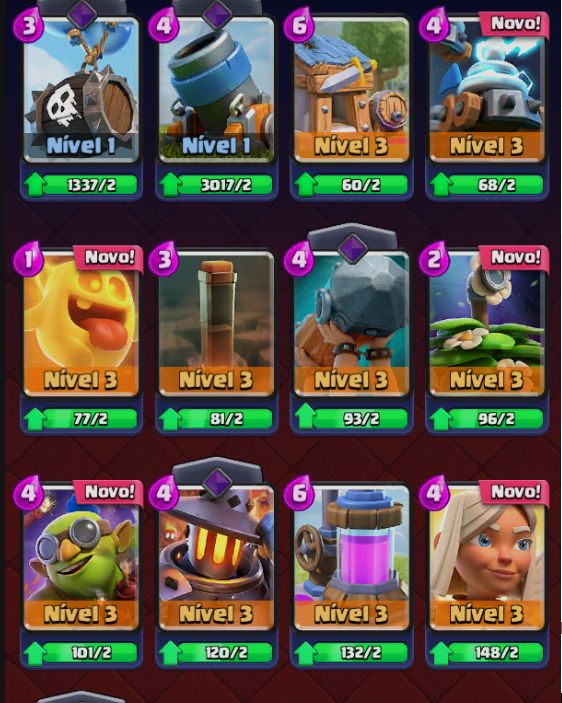 CLASH ROYALE BEM DECK BEM UPADO COM 2 EVOS 8100 TROFEIS 340K DE OURO