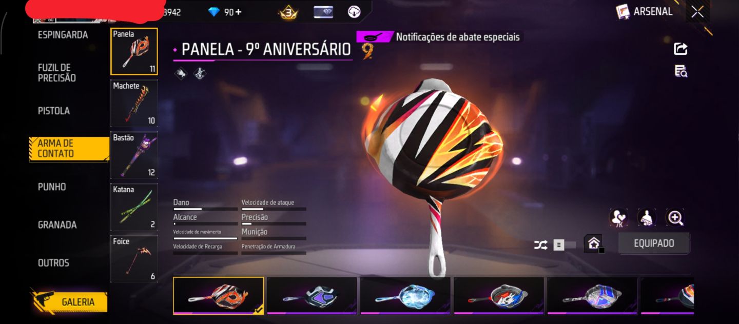 Conta de free fire de 2020 com várias skin de armas é roupas