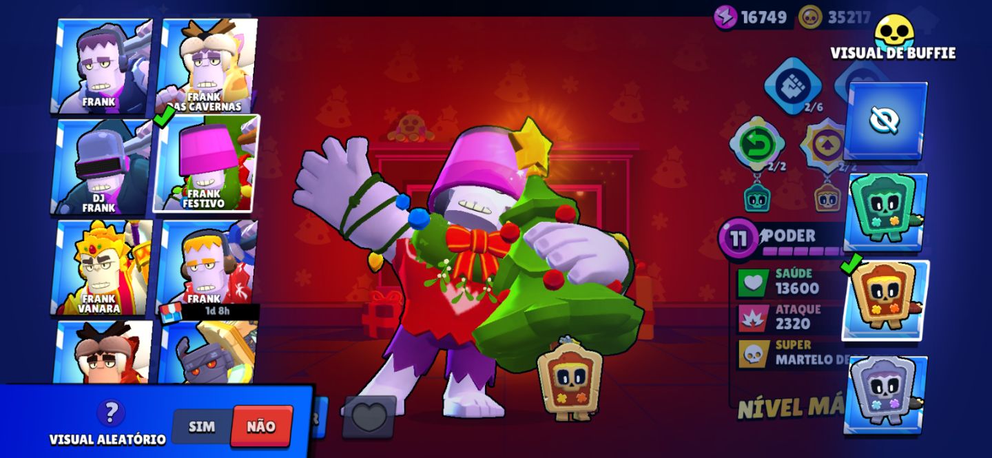 Conta criada em 2019, tem 18 skin de 300 gemas, 31 de 200, 195 de 150 e etc