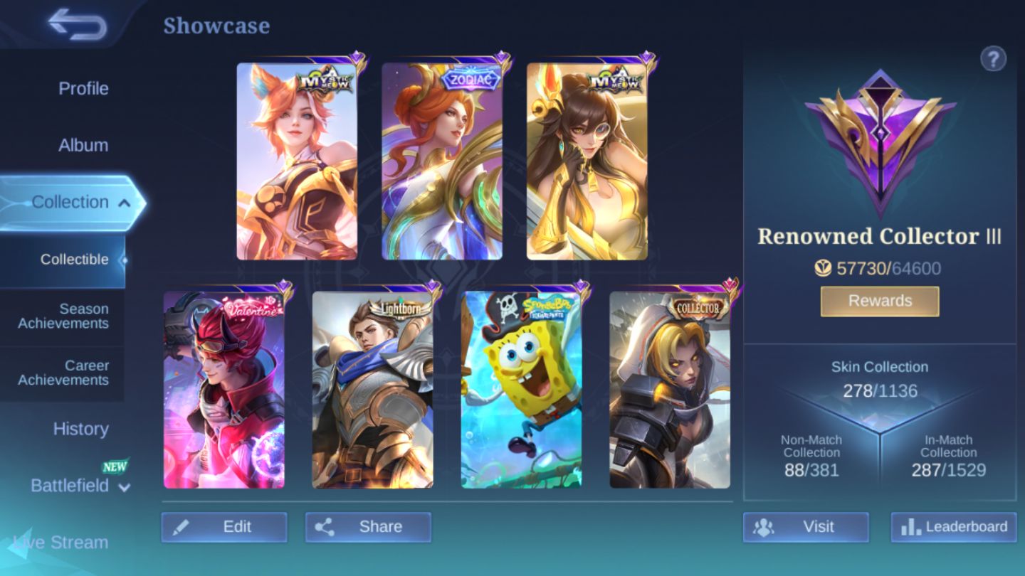 Conta Mobile Legends - ZODIAC Aurora / VALENTINE Claude / & Mais ! [Ler Desc]