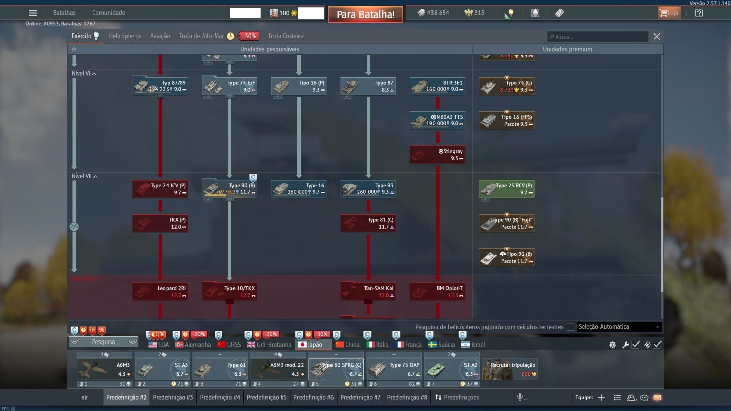 Conta War Thunder (2015) Competitivo
