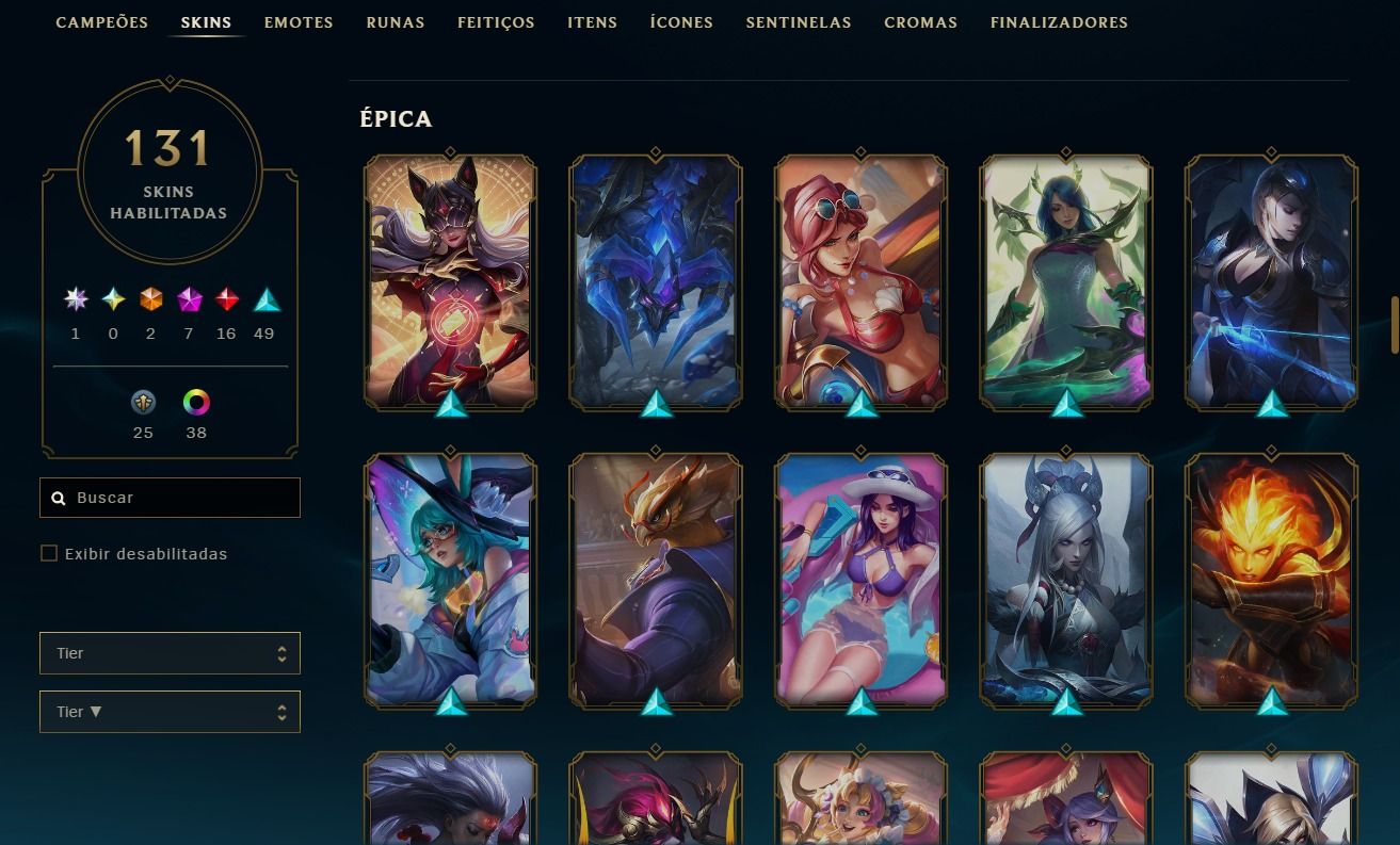 CONTA LOL + VALORANT ASCENDENTE - LVL 192 COM 131 SKINS