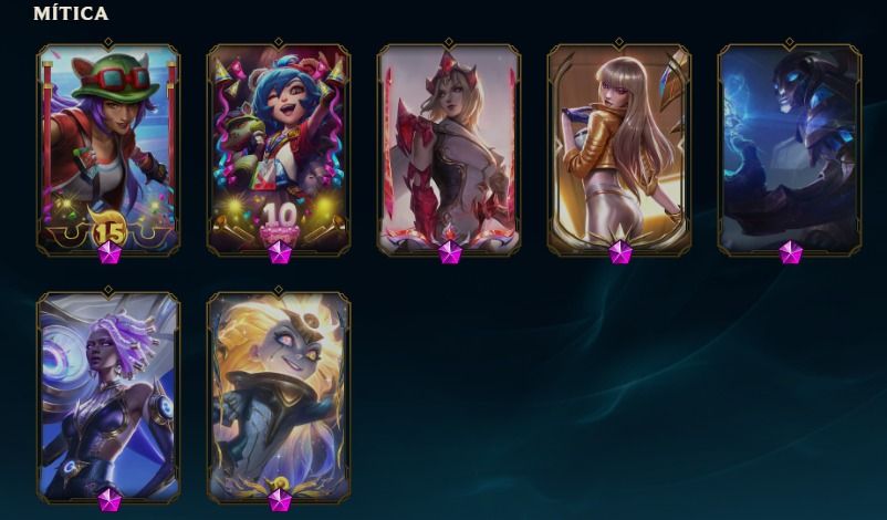 Conta platina com muita skin top