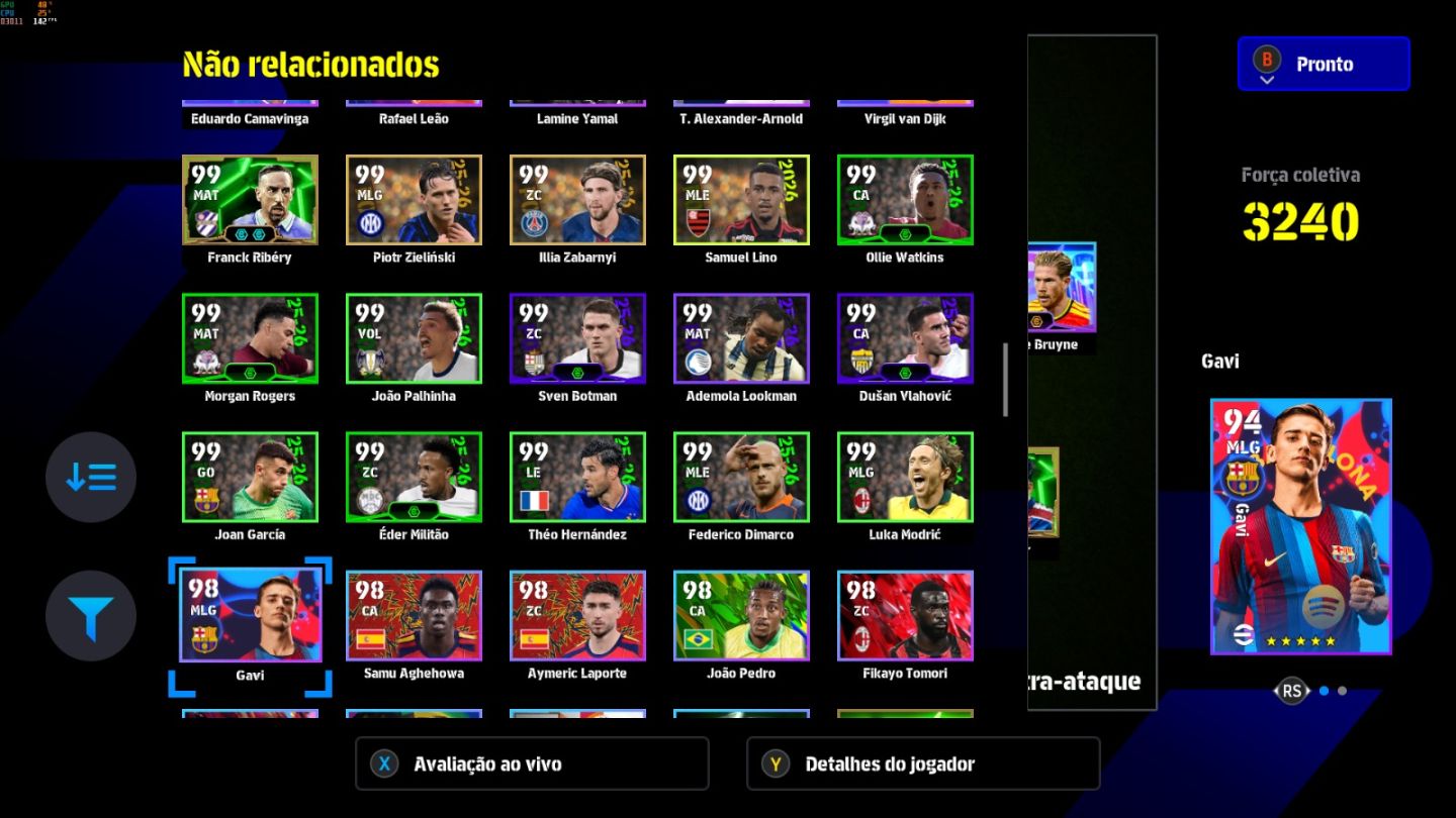Conta PC Steam Samuel Eto'o 107, Kaka 106, De Bruine 105 e CIA