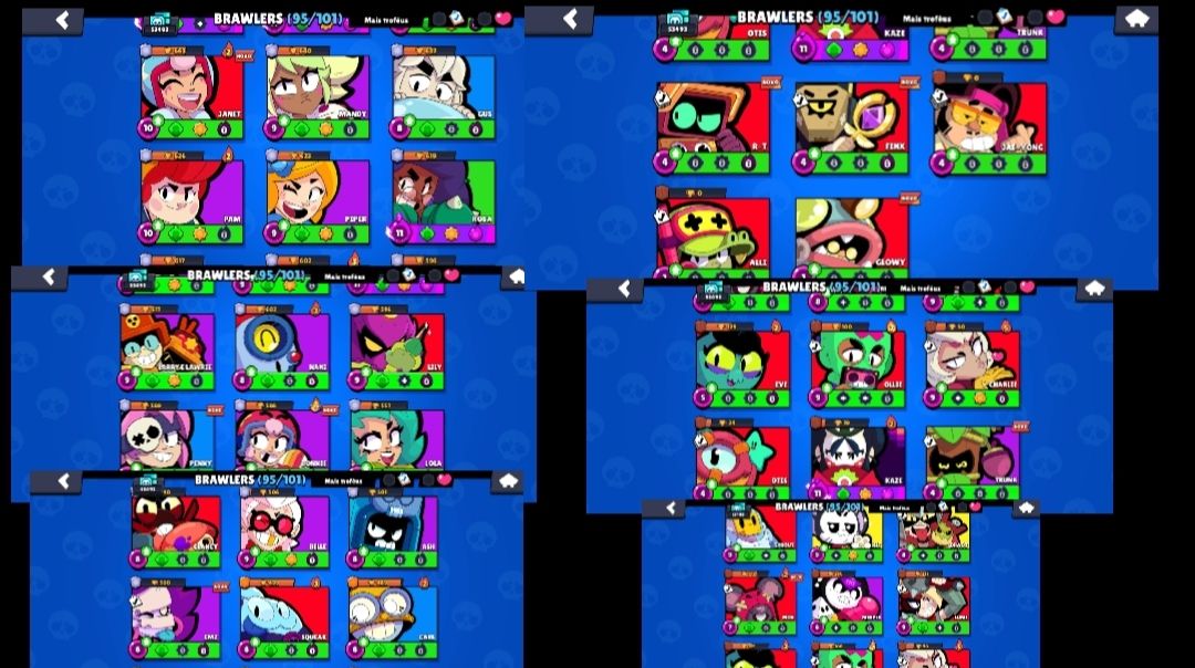 Conta de Brawl Stars com 53k de troféus e 99 Brawlers ( criada em 2021 )