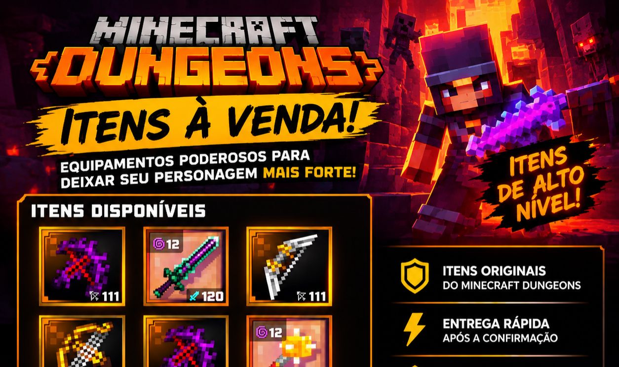 MINECRAFT DUNGEONS 1 QUALQUER ITEM !!!