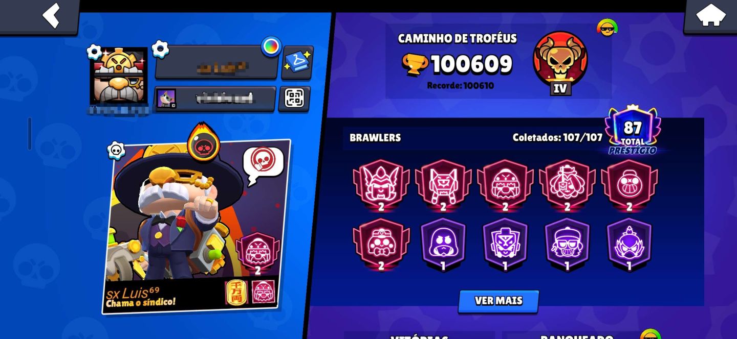 BRAWL STARS | 100K+ TROFÉUS | 446 SKINS | 107/107 BRAWLERS