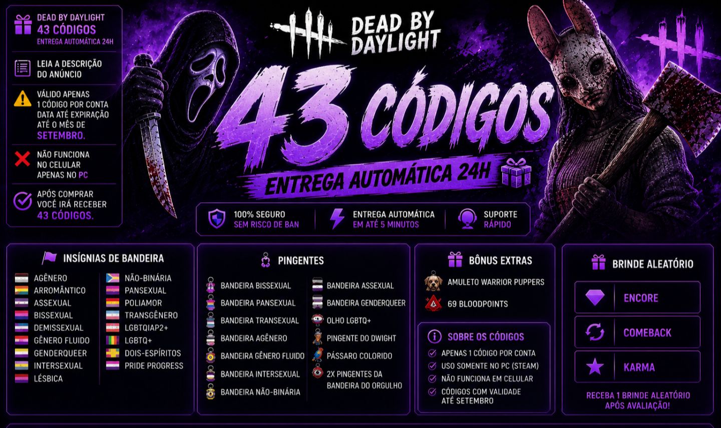 45+ CODIGOS DE DEAD BY DAYLIGHT ENTREGA IMEDIATA