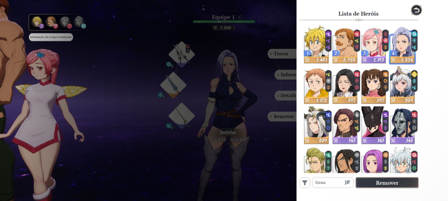 Conta inicial com Meliodas+Escanor e vários outros SSR