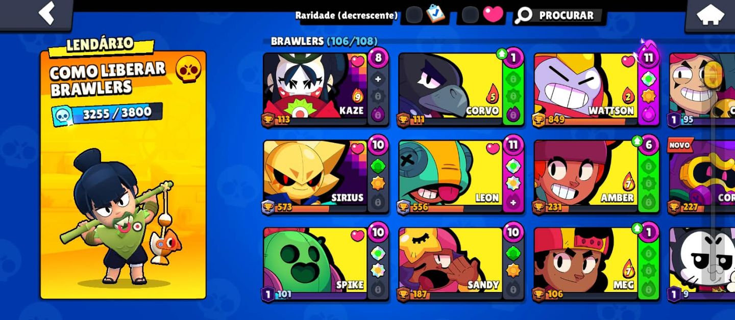 Conta Brawl Stars 41k + 106 brawlers + 293 skins