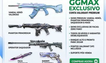 [CONTA PREMIUM VALORANT] - VANDAL HERÓI, PHANTOM PRIMORDIUM, OP SAQUEADOR