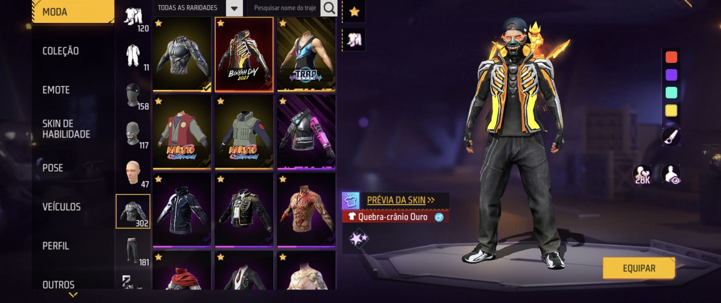 CONTA PRIME 5 GEMADINHA EVOLUTIVAS, ENTRADA BASTANTE SKINS FEMININA + 300 PEITAS