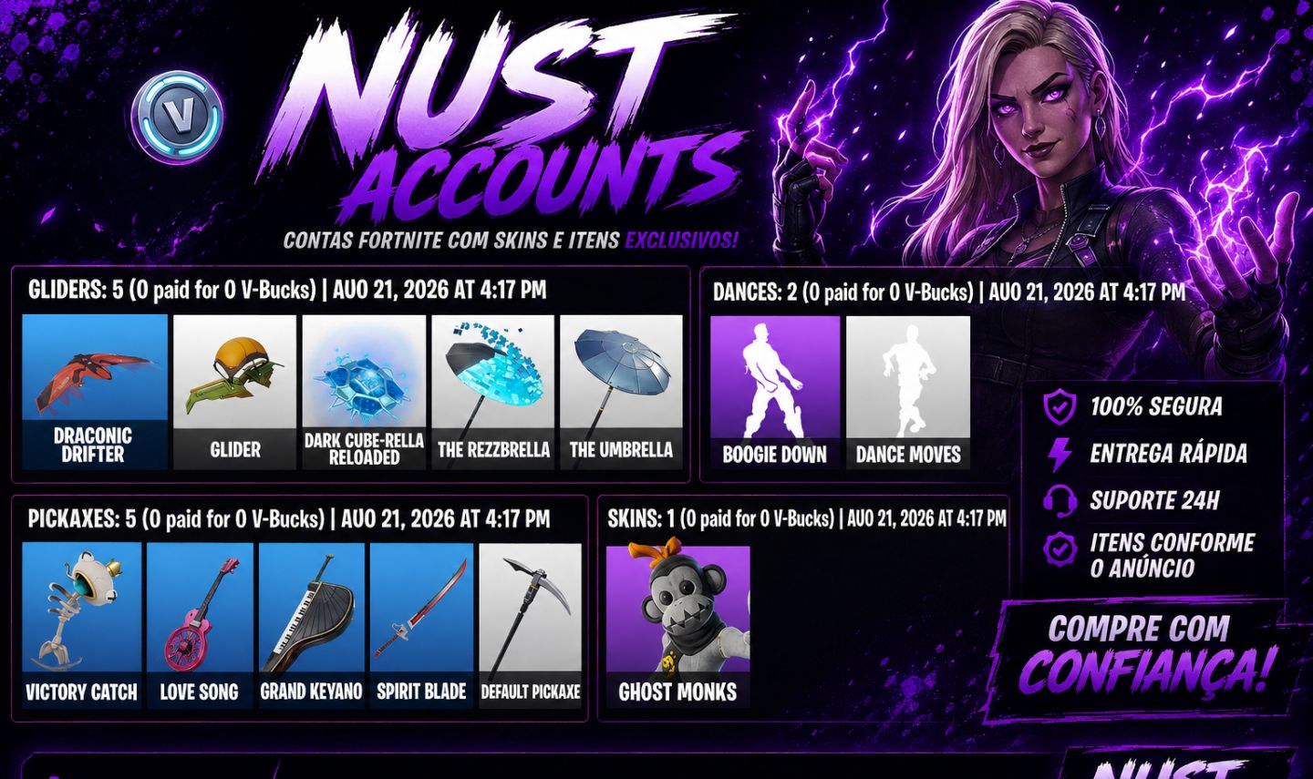 Conta de fortnite para quem deseja começar no game com algumas skins