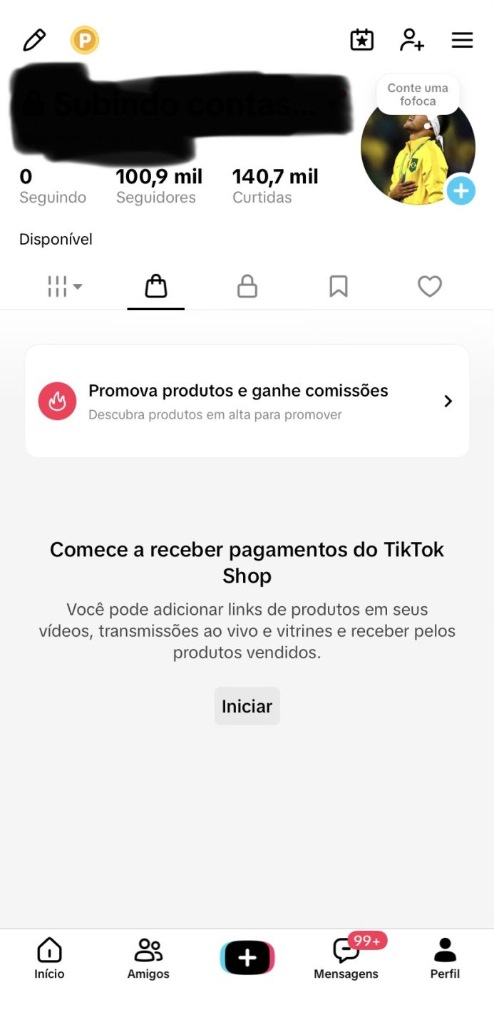 Conta de TikTok shop com +de 100k de seguidores com live ativa [promoçã]