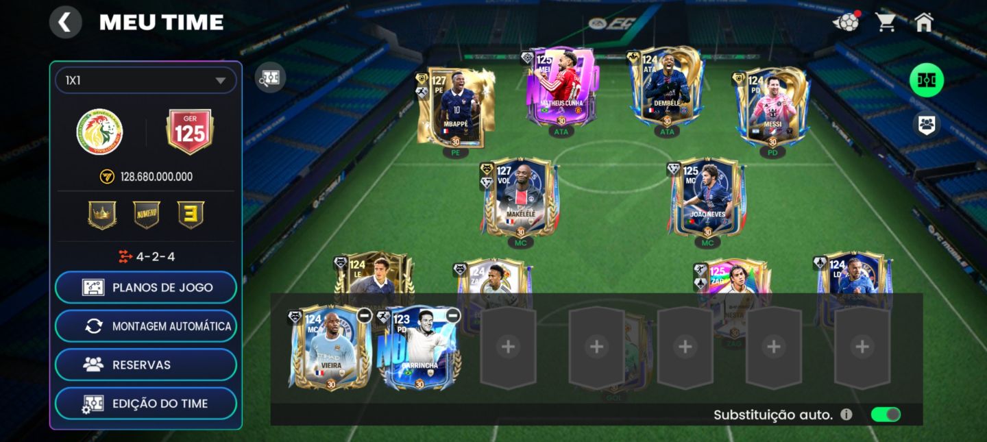 Conta Fc Mobile Ger 125 Mbappe, Messi, Dembele, Makelele, Vieira, Courtois...