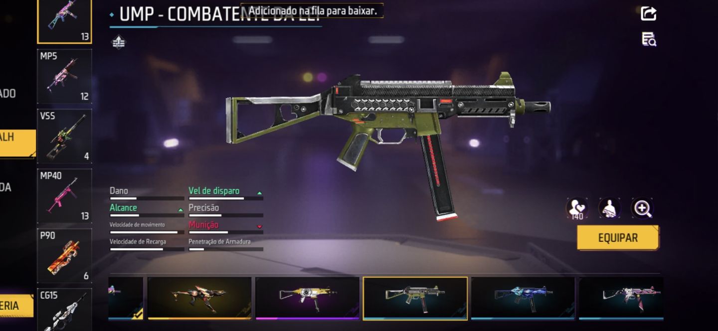 CONTA DE FREE FIRE GEMADA COM UMP ROXA