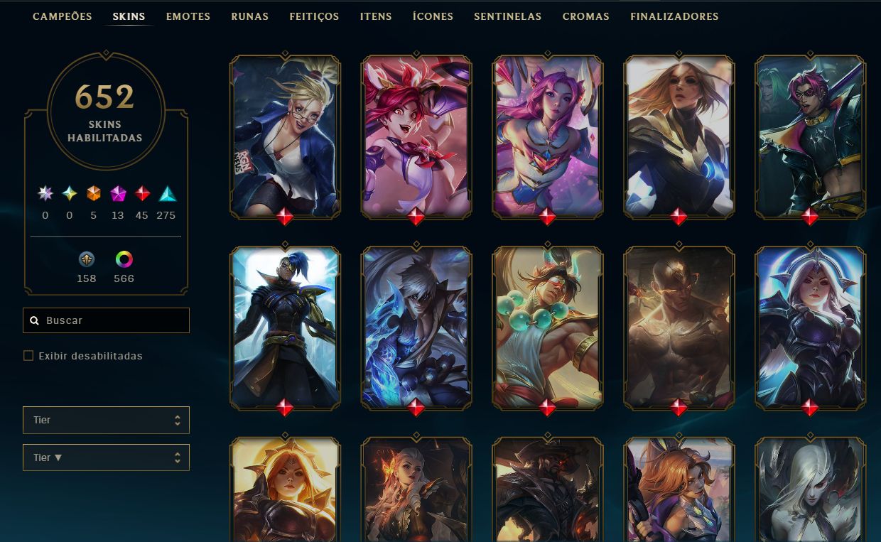 Conta de lol 2013 main sup, com skins de adcs e mid tbm o
