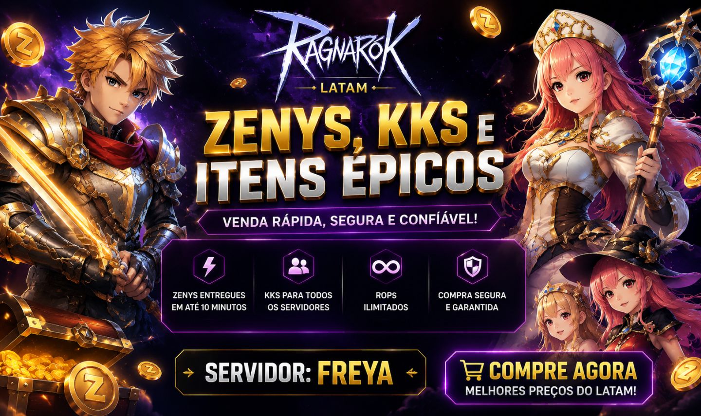 [MELHOR PREÇO] ZENY / RAGNAROK LATAM / ITENS | FREYA | ENTREGA RÁPIDA / ROLATAM