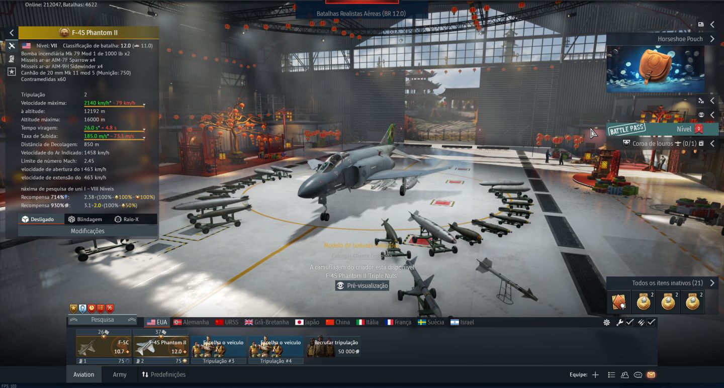Conta War thunder Top tier em aviação