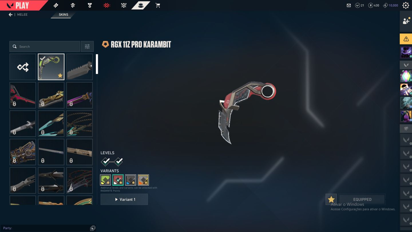 Valorant Br | Vandal + Karambit | Radiant | Phantom | 9 Skins