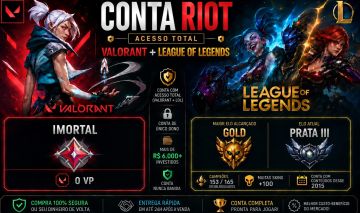 CONTA VALORANT+ LOL | IMORTAL 2 | 162 SKINS LOL | MUITAS SKINS VALORANT