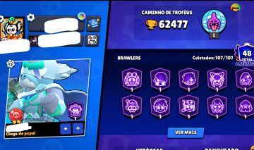 Conta de Brawl Stars Full Acesso 62K de Troféus