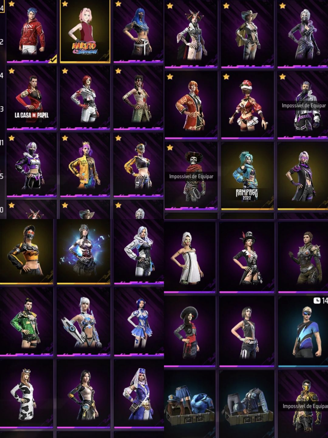 Conta de 8 anos, passes antigos, skins raras