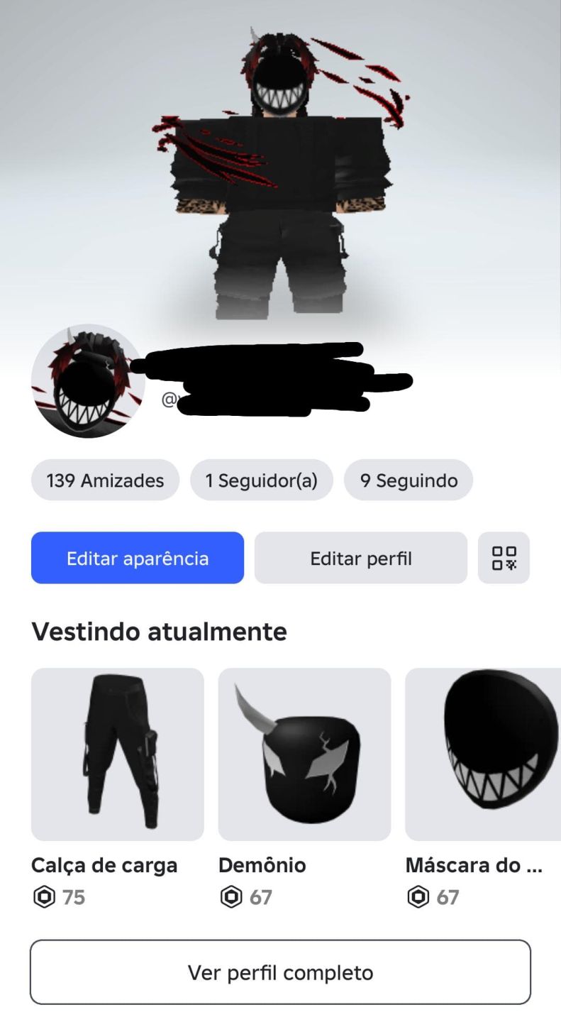 Conta de Roblox de 2021 upada em alguns jogos.