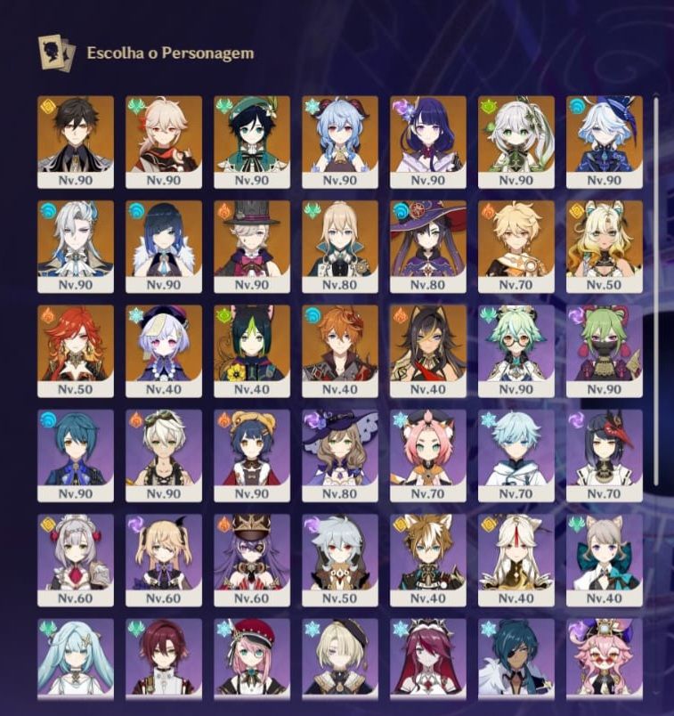 CONTA GENSHIN TODOS OS ARCONTES ENDGAME