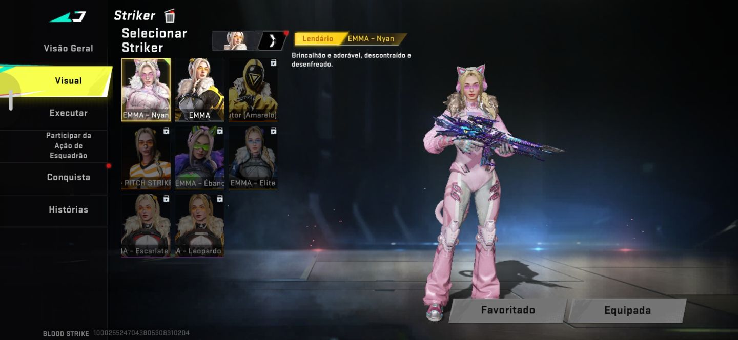 CONTA BLOOD STRIKE M4A1 ETERNA + EMMA NYAN LENDÁRIA + PASSE VETERANO