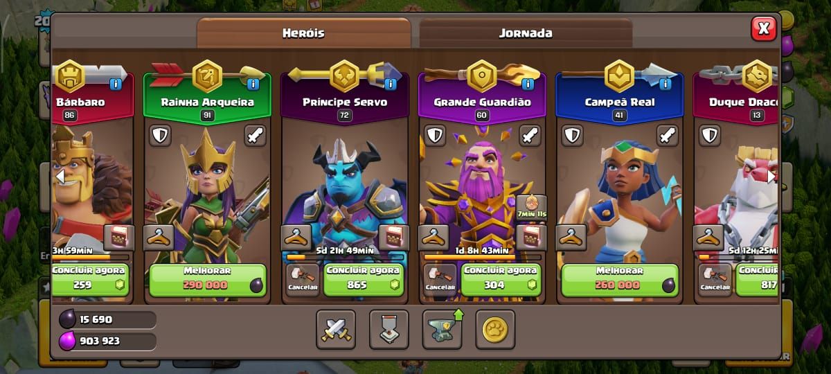 CV16 Quase Full|Defesas FULL|Skins Lendárias|Ferreiro Top|2060 Gemas|XP 206