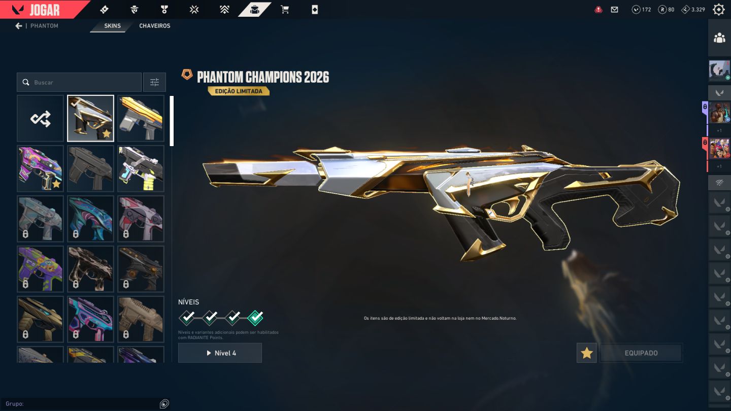 Conta de valorant com skins top + Pacote Champions 2026