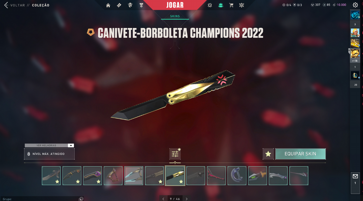 CONTA +50 FACAS, FULL SKIN, RADIANTE TODOS EP, +10K GASTOS
