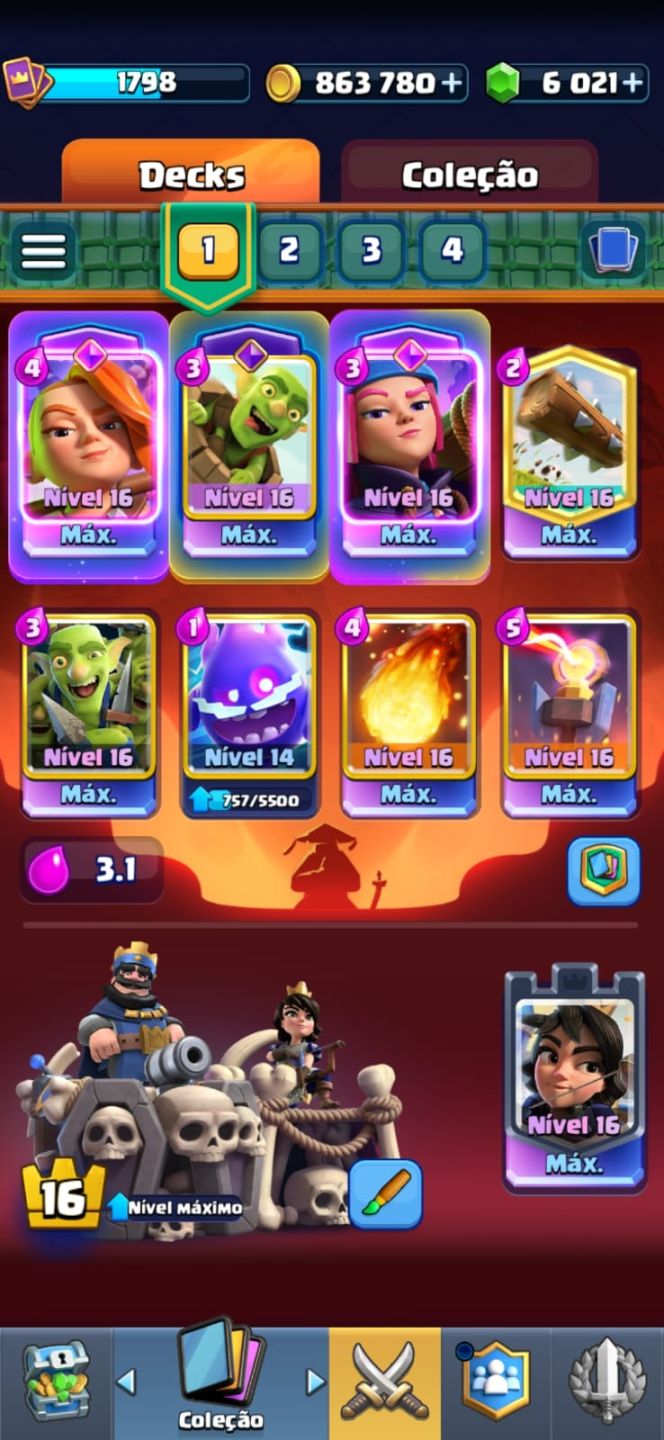 CONTA DE 4 ANOS UPADA DE CLASH ROYALE COM 13550 TROFÉUS E MUITOS ITENS VALIOSOS.