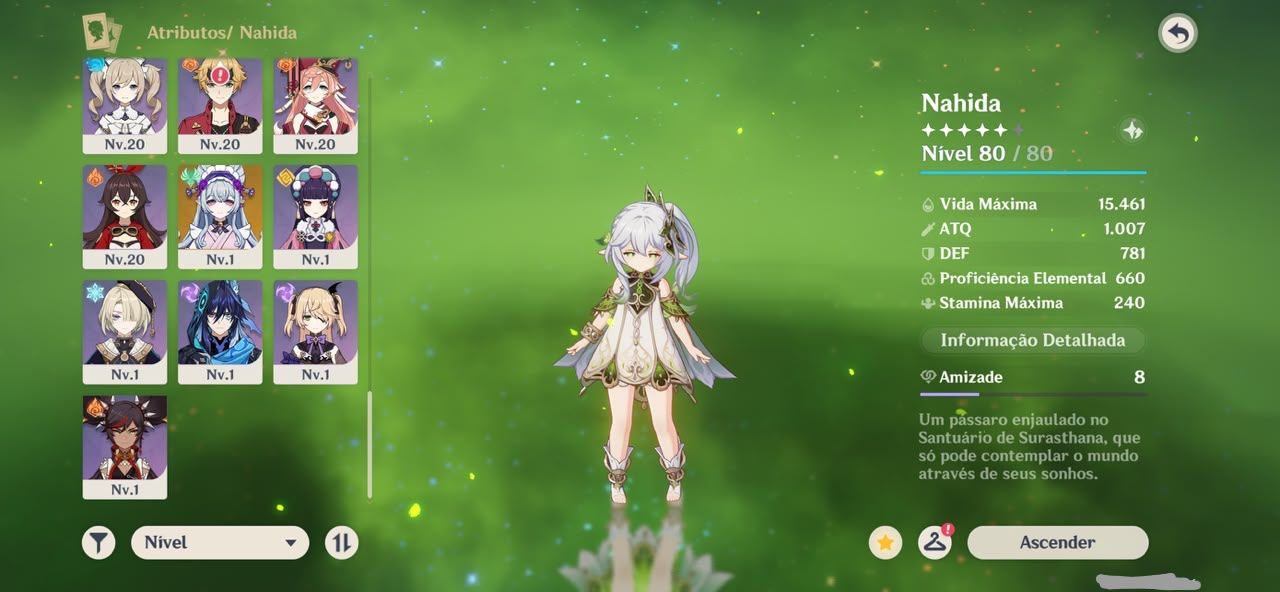 Conta de Genshin com 16 personagens 5 estrelas