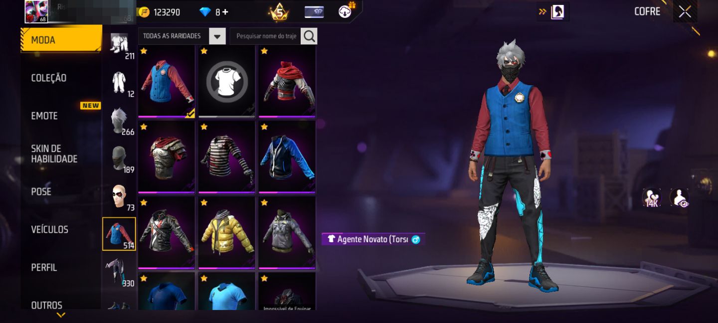 CONTA FF TOP | CALÇA ANGELICAL AZUL + PUNHO COBRA + MUITO GEMADA + CARTÃO NICK