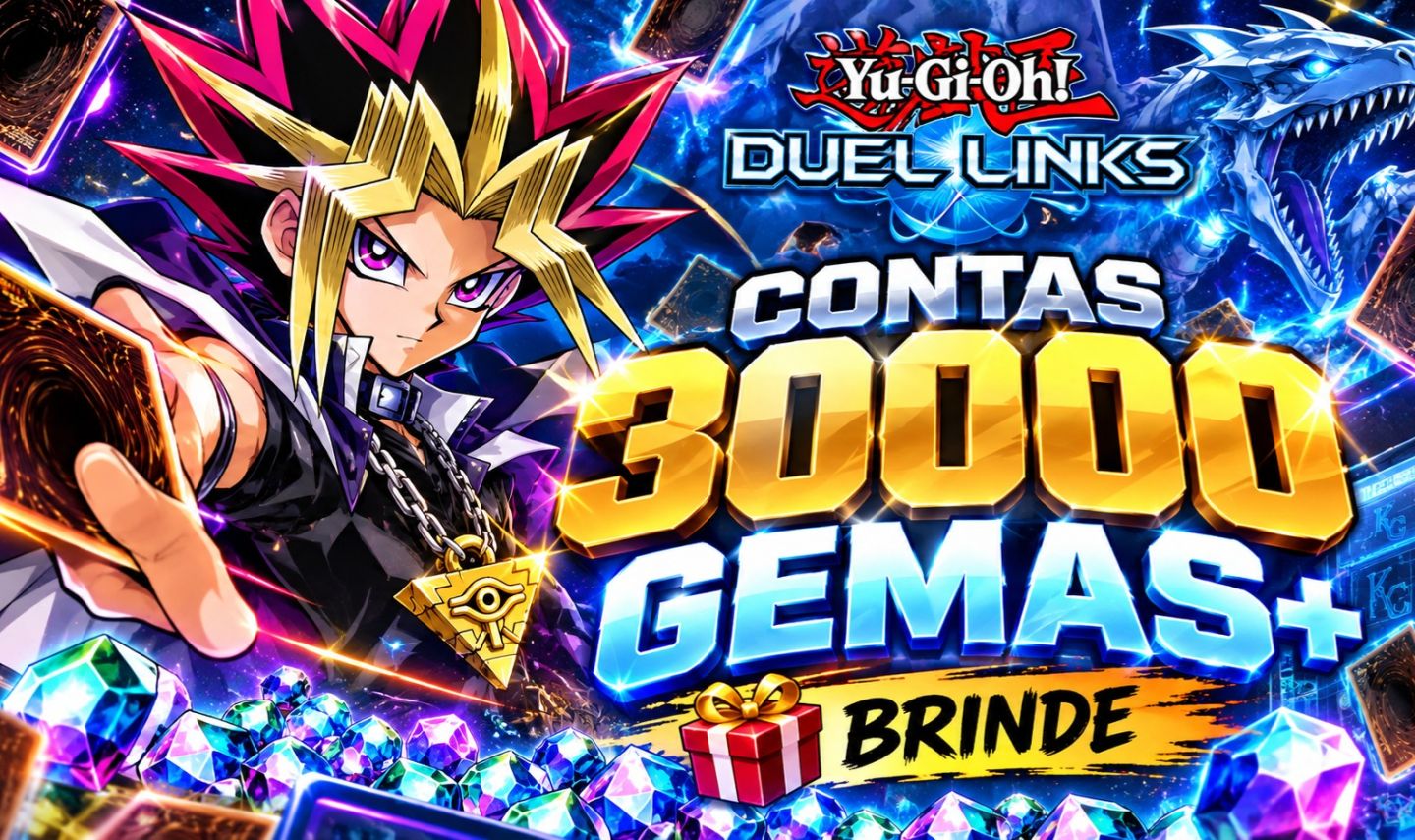 CONTAS Yu-Gi-Oh! Duel Links 30000 GEMAS+ brinde