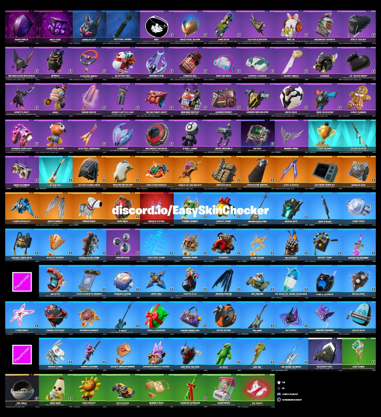 CONTA DE FORTNITE COM VÁRIAS SKINS E ++