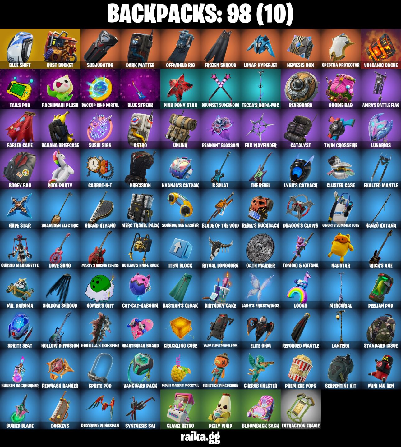 59 Skins - The reaper, Elite Agent, Omega (stage 5), Rogue agent, Ragnarok